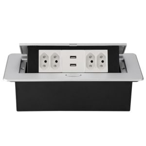 Retractable Universal Table Pop Up Outlets Desktop Explosion Proof 13amp Usb
