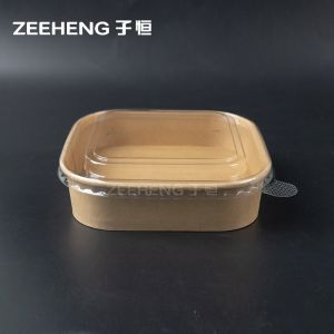 ZEEHENG Square Salad Paper Bowls With Lids1200ml