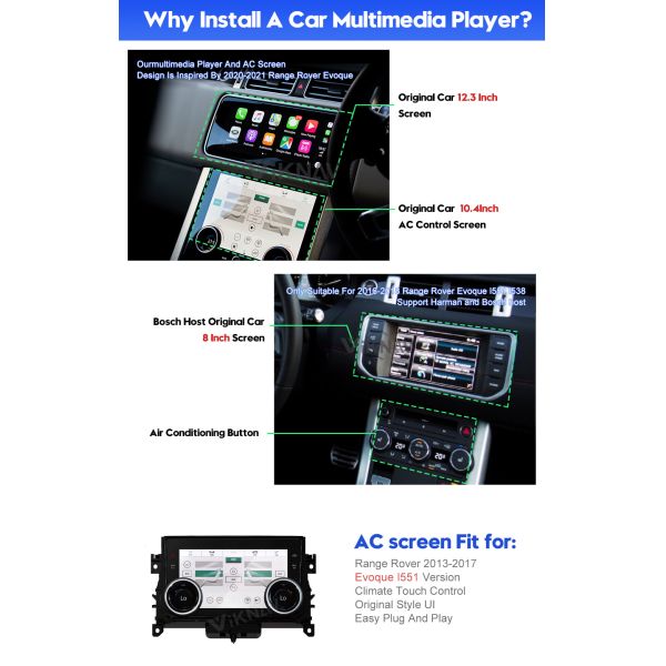 L551 L538 Range Rover Car Stereo Android 9 System Built In WiFi