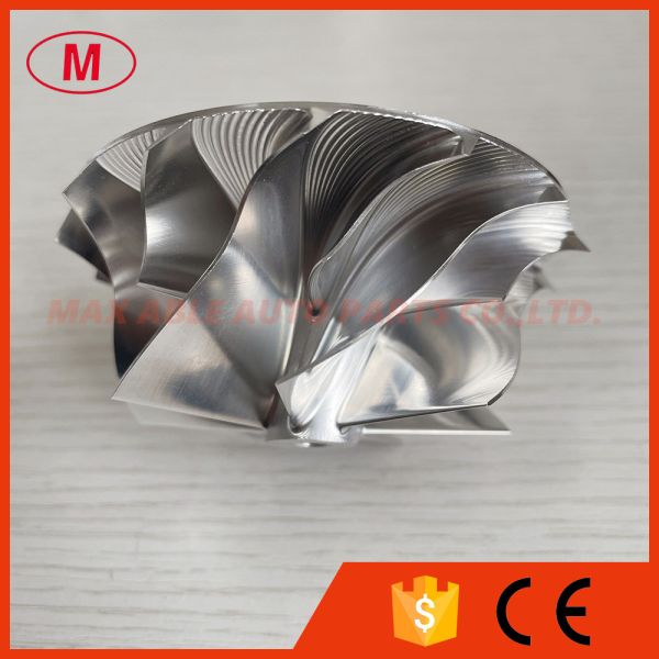 Custom reverse 64.00/80.00mm 7+7 blades LEP style high performance turbo milling/Aluminum 2618/billet compressor wheel