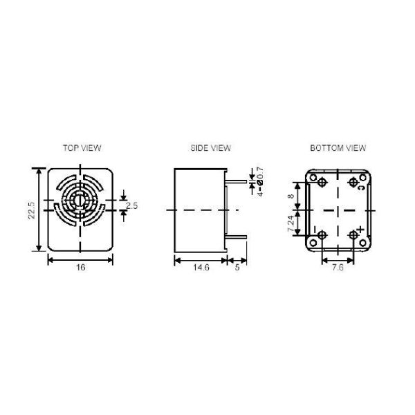 23mm*16mm Mechanical Buzzers 3V DX2316W buzzer with wire