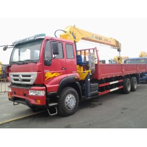 HOWO 6x4 10 Ton Folding Boom Truck Mounted Crane Engine 160hp - 290hp