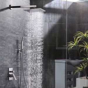 Bathroom shower mixer 360 degrees rotating thermostatic waterfall rainfall