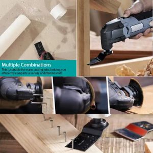 5 Piece Oscillating Tool Blades Kit For Wood With Nails Fast Cut Wood Flush Cut