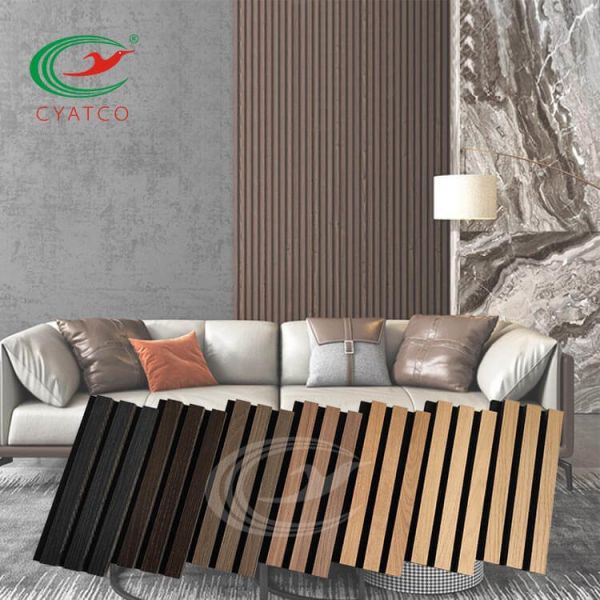 High Durability Acoustic Wall Panels Ceiling Mounted Fire Resistant Wooden Panel