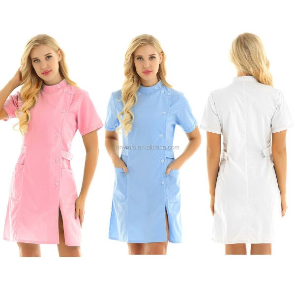 Buy Customized Hospital Staff Uniforms Medial Short Sleeve Lab Coat at wholesale prices