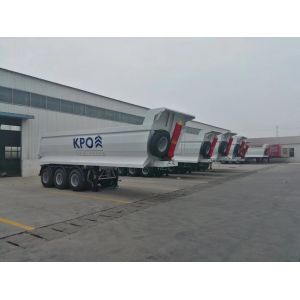 25cbm Hydraulic Rear Dump Trailers , U Shape 3 Axle End Dump Trailer