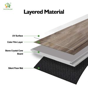 Durable SPC Click Flooring with 0.038㎡K/W Thermal Resistance R10 DS Slip