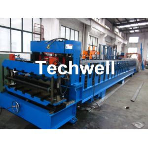 Step Tile Color Steel Roll Forming Machine , Galvanized Coil Wave Tiles Making