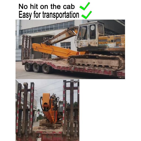 Yellow Orange Color Excavator Telescopic Boom Sliding Arm For Digging Hard Sand Soil