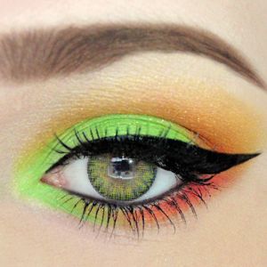 Custom Reusable Colored Sea Olive Green Contact Lens Yearly 14mm