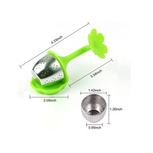 LFGB/FDA Stainless Steel Tea Infuser With Silicone Sun Flower Shape Single Cup