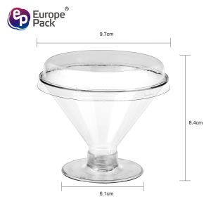 Food grade 135ml mousse ice cream cups disposable pudding cup with lid