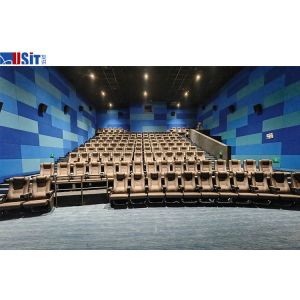 Commercial Cinema Folding Chairs With Cupholder Fabric Foam Upholstery