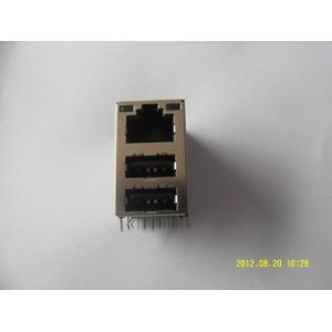 Right Angle Dip Modular Jack 8P8C Rj45 With Transformer Surface Mount