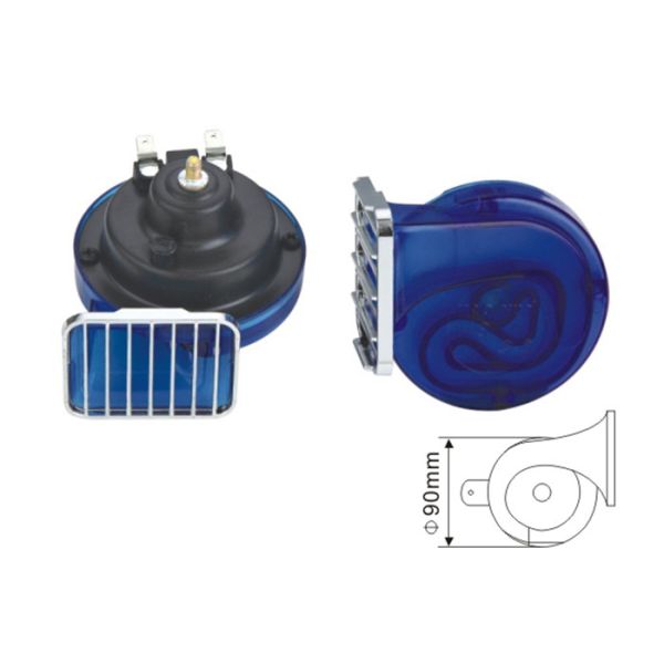 Buy EST1010B Chrome Blue Universal Car Horn Replacement Truck Snail Horn 510Hz 110DB Dia 90mm 3.7A at wholesale prices
