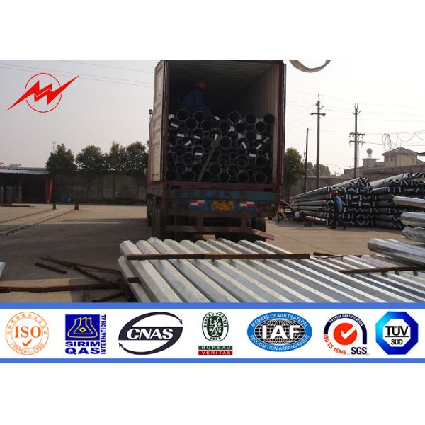 Buy Outdoor 4mm Polygonal 12m Steel Transmission Poles Galvanization at wholesale prices