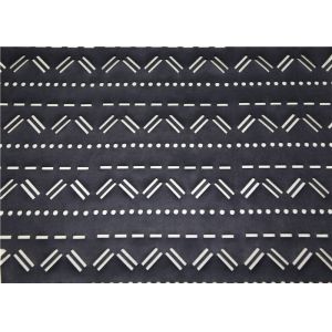 Perforated Black Leather Fabric Mustache Design , Punched Synthetic Leather