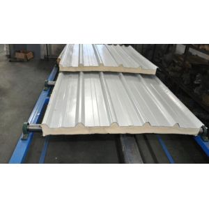 80KW PU Sandwich Panel Machine , Continuous Sandwich Panel Production Line