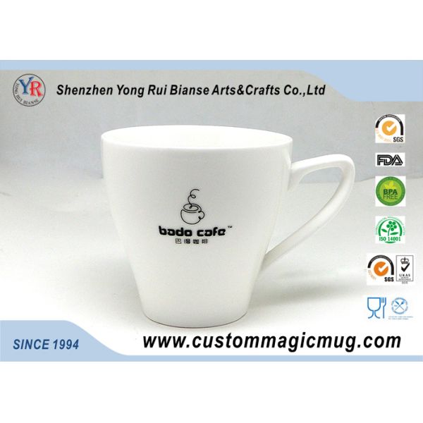 11oz 320ml Porcelain Milk Beverage V Shaped Mug , Color Changing Photo Mug