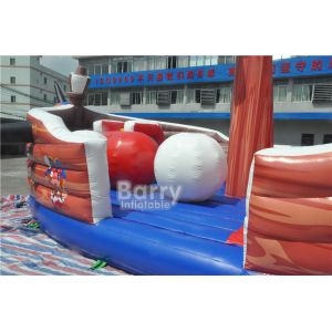 Attractive Commercial Inflatable Combo Pirate Ship , Bouncy Castle Slide With