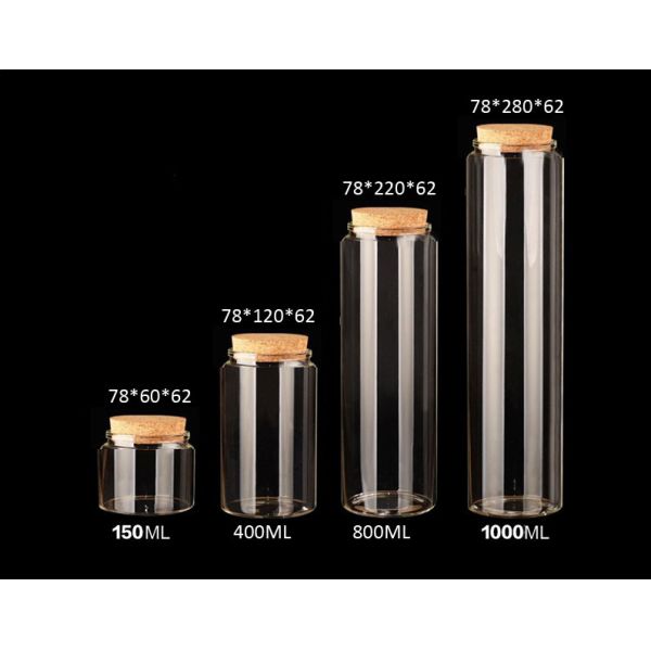 78mm Wholesale Corked Glass Jar/Bottle, for Arts & Crafts, Projects, Decoration