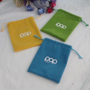 Fashion Velvet Drawstring Bag Wear Resistant With Satin / Cotton String