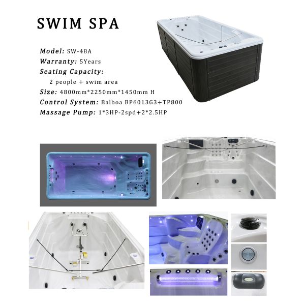 Outdoor Freestanding Swimming Spa Whirlpool Massage Swim Pool Spa