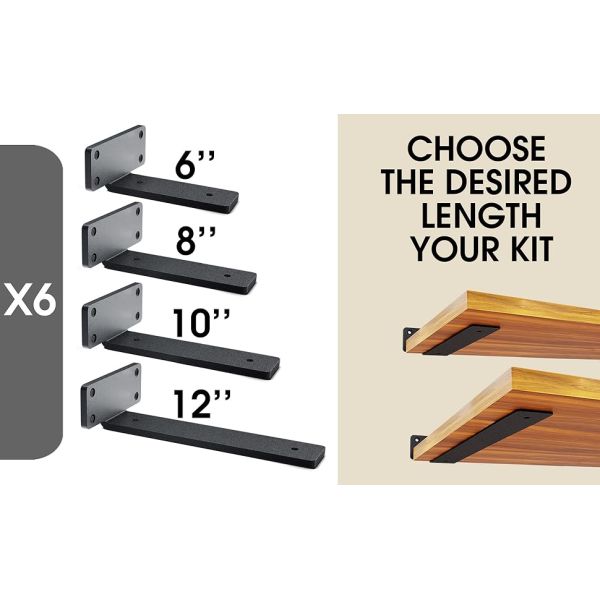 ISO9001 Rohs CE Certified 8 Inch Professional Floating Shelf Bracket Strong and Sturdy