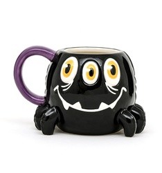 Earthenware Animal Ceramic Mugs Halloween Designed With 3D Handpaint