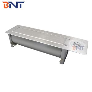 Recessed conference motorized rotating table top socket with built in desk