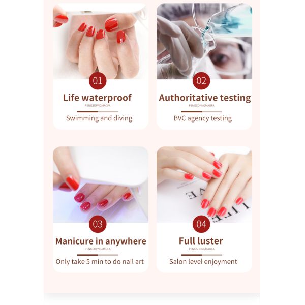 OEM ODM Nail Paint Solid Color Strips with Designs Custom Semi Cured Gel Polish Wraps