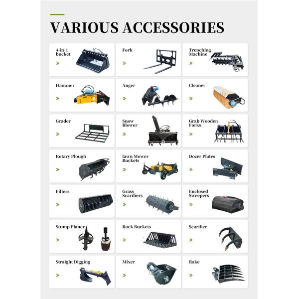 Skid Steer Wheel Loader Professional Manufacture Compact Skid Steer Earth Auger Drive Attachment