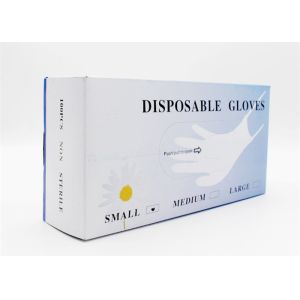 Transparent Disposable Latex Gloves , Powdered Latex Gloves 100 Pcs / Box