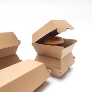 Customization Clamshell Disposable Hamburger Box Degradable Food Packaging