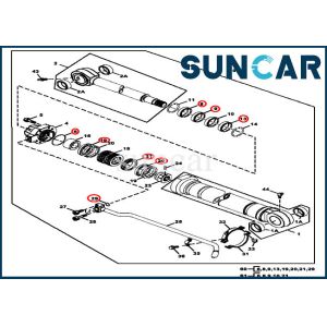 JOHN DEERE Bucket Cylinder Kits AT264439 Hydraulic Seal Kit For 270CLC 270LC