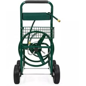 Four-wheel Stainless Steel Garden Water Hose Reel Cart for Smooth Watering