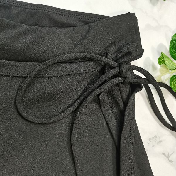 Black Nylon Womens Tennis Skirt Active Stretch Sport Ladies Golf Skorts