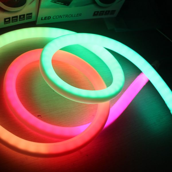 Buy 24v programmable rgb digital neo pixel 360 degree neon-flex soft tube at wholesale prices