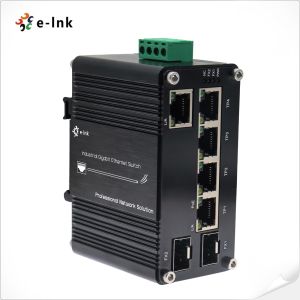 China Industrial 4-Port 10/100/1000T 802.3bt 90W PoE + 1-Port 10/100/1000T + 2-Port 100/1000X SFP Gigabit Ethernet Switch on sale