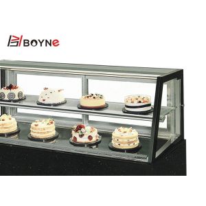 Beveled Two Layers Japanese Style Cake Freezer Display for Bakery for put cake