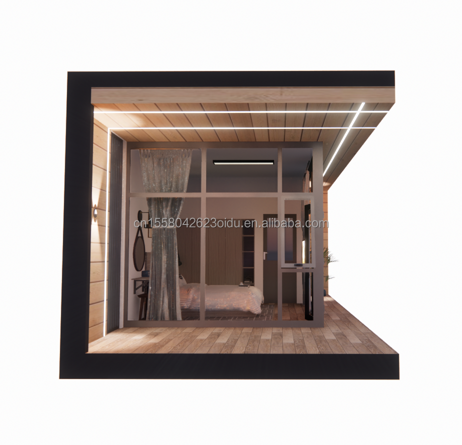 30ft Prefabricated Wooden Glass House Sunshine House Container Prefabricated Container