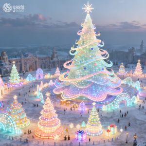 High-Quality Large Manufacturer Christmas Tree Sculpture Lantern LED Lighting Fixture for Outdoor Decoration
