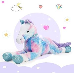 MorisMos 4ft Blue Giant Horse Stuffed Animal 47inches Soft Plush Pillow PP