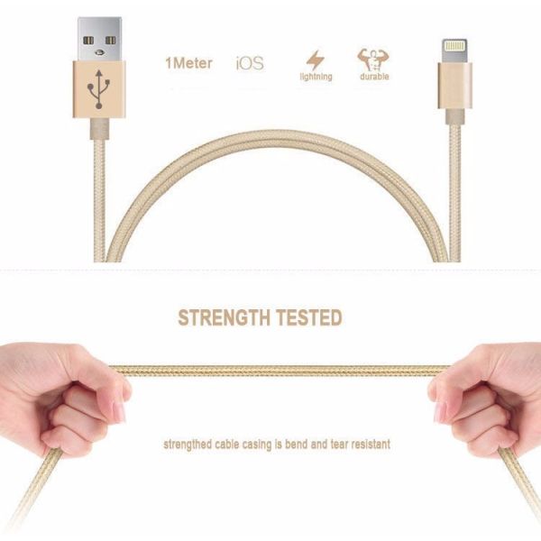 Nylon Braided Quick Charge Usb Cable High Speed Data Sync For Samsung Galaxy , HTC