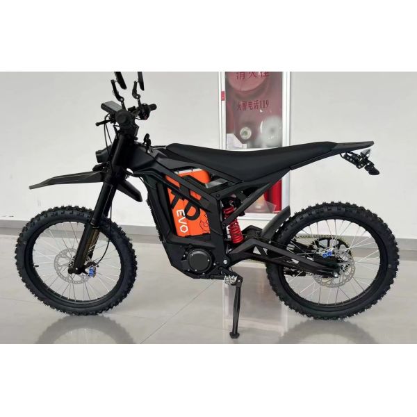 Off-Road Electric Motorcycle with Long Range Battery and Primary Belt Drive Chain
