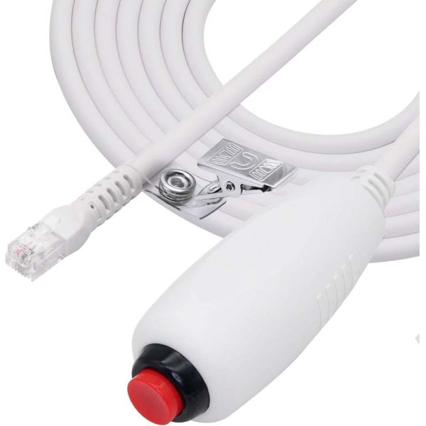 Custom RJ11 6Pin 4Core Single Button Hand Grip Nurse Call Cable with Clip for Nurse Station Nurse Call Station