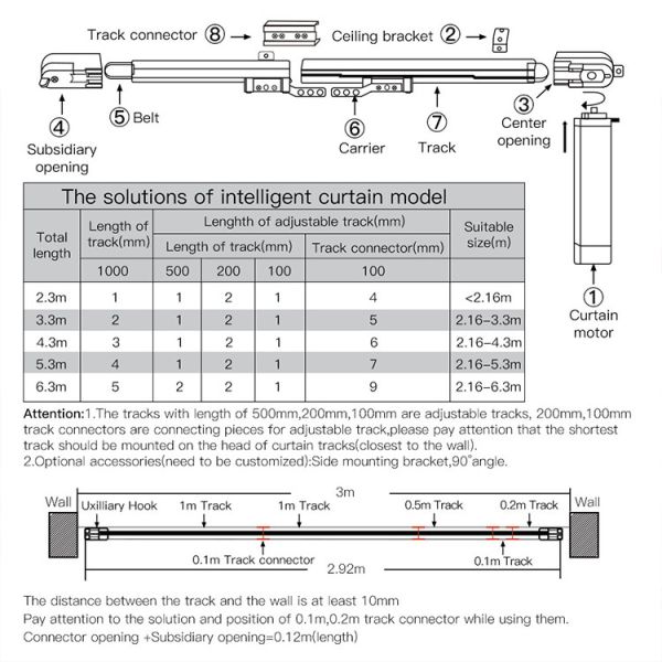3m 4m 5m Voice Control Smart Curtain Motor