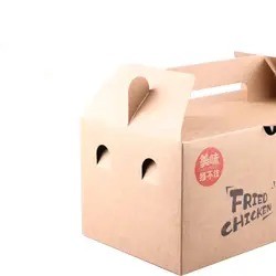 Kraft Takeout Lunch Fried Chicken Boxes Packaging Recyclable In Bulk