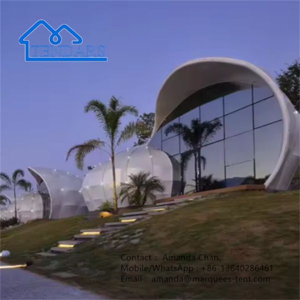 Customized Family Snail Shape Resort Hotel Tent Membrane Structurel Hotel Tent